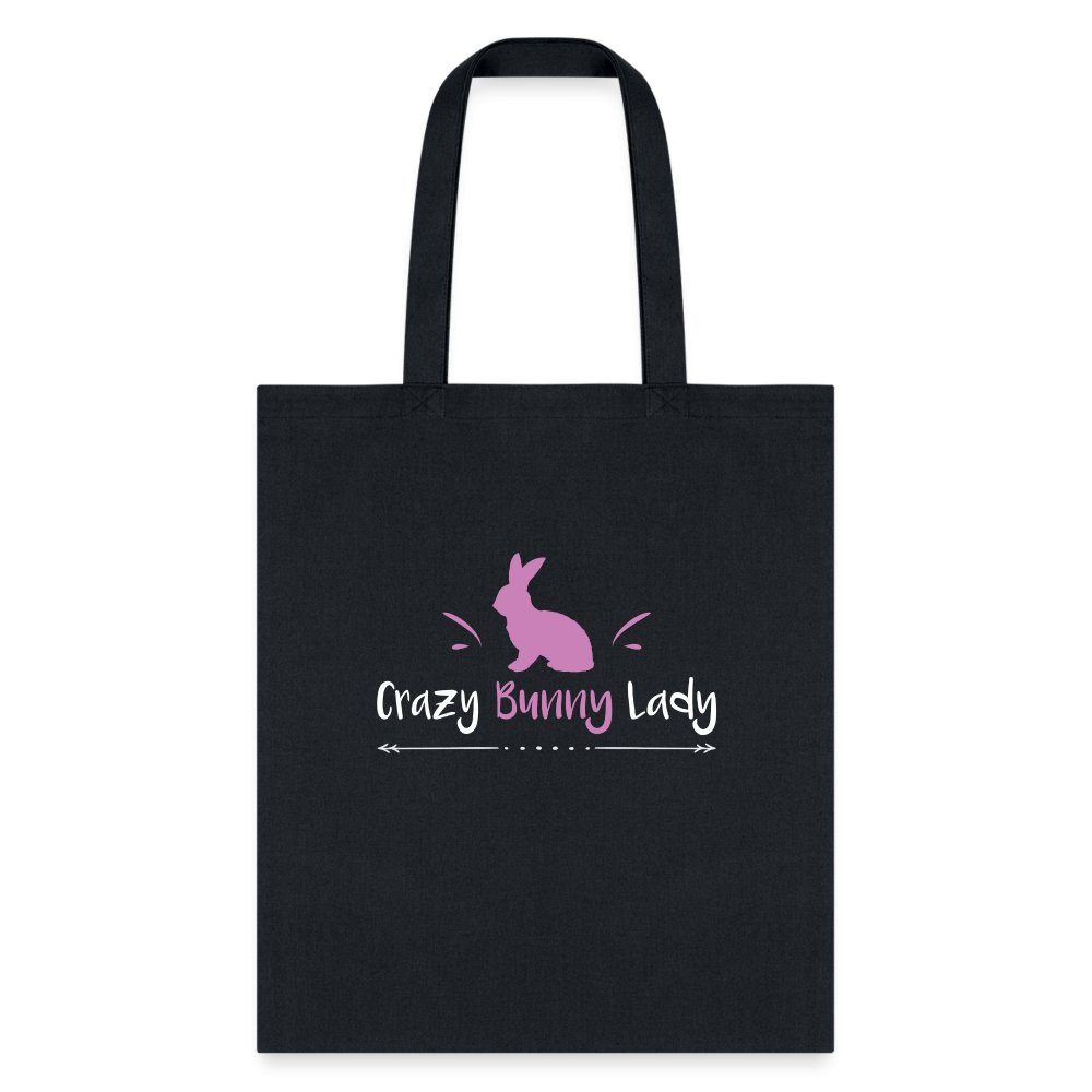 Crazy Bunny Lady Tote Bag - Cute Graphic Print Canvas Shoulder Bag