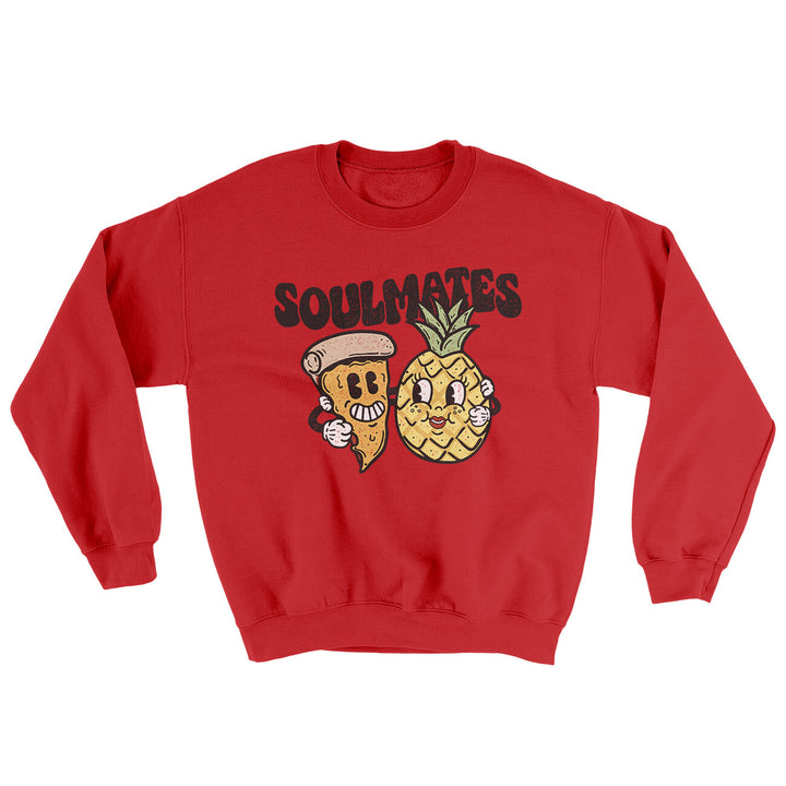Soulmates Pineapple & Pizza Ugly Sweater Crewneck Sweatshirt 50/50 Cotton Poly Blend