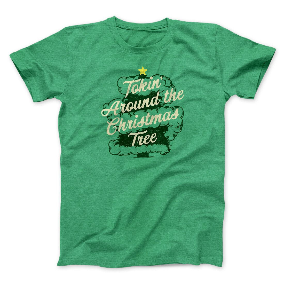 Tokin Around The Christmas Tree Unisex T-Shirt - Marijuana Christmas Graphic Cotton Tee