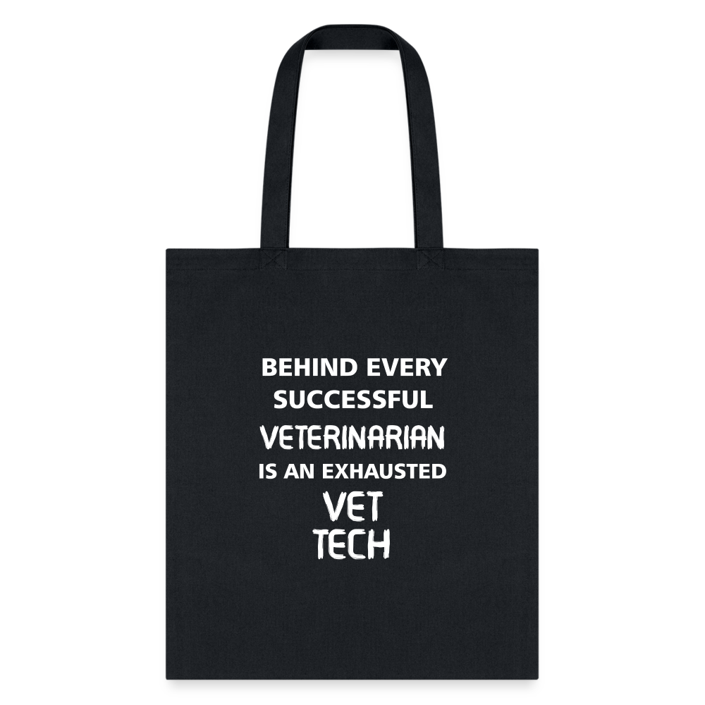 Vet Tech Exhausted Cotton Tote Bag - Humorous Veterinary Design