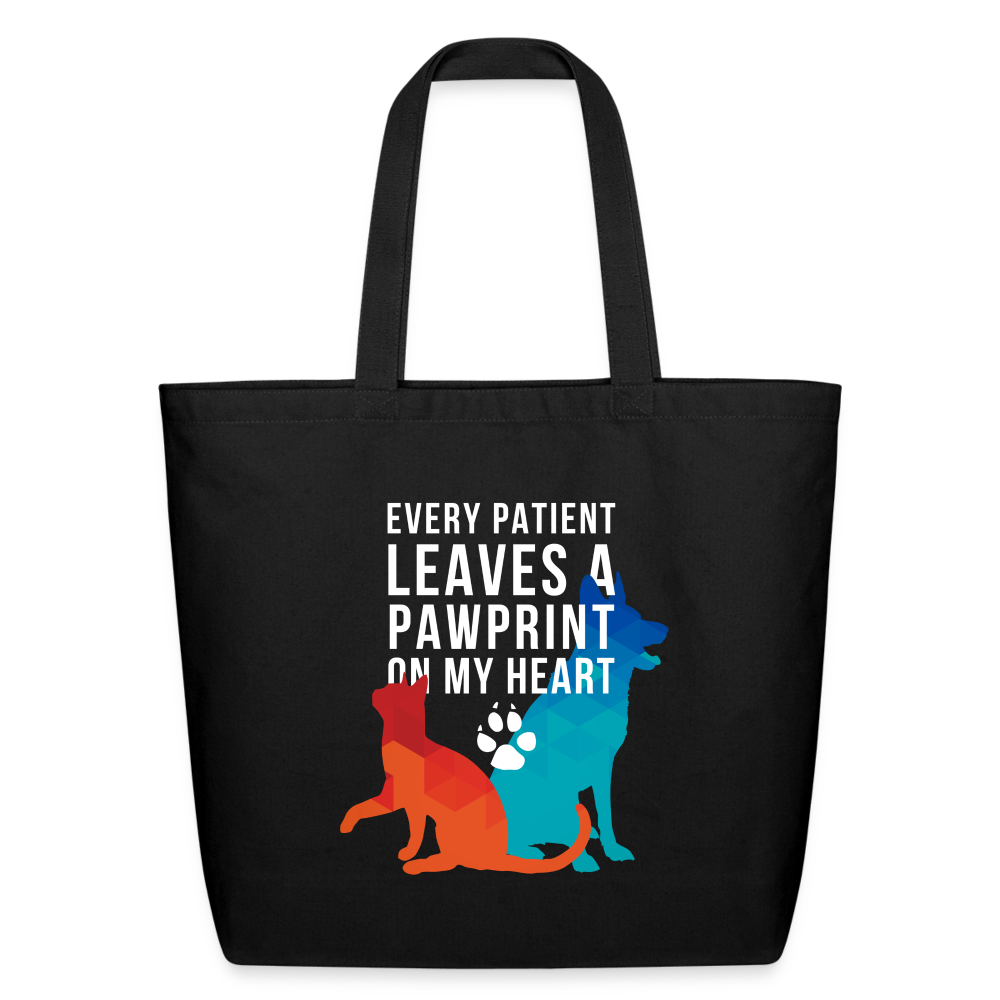 Every Patient Leaves a Pawprint on My Heart Eco-Friendly Cotton Tote Bag - 10x15x20 One Size