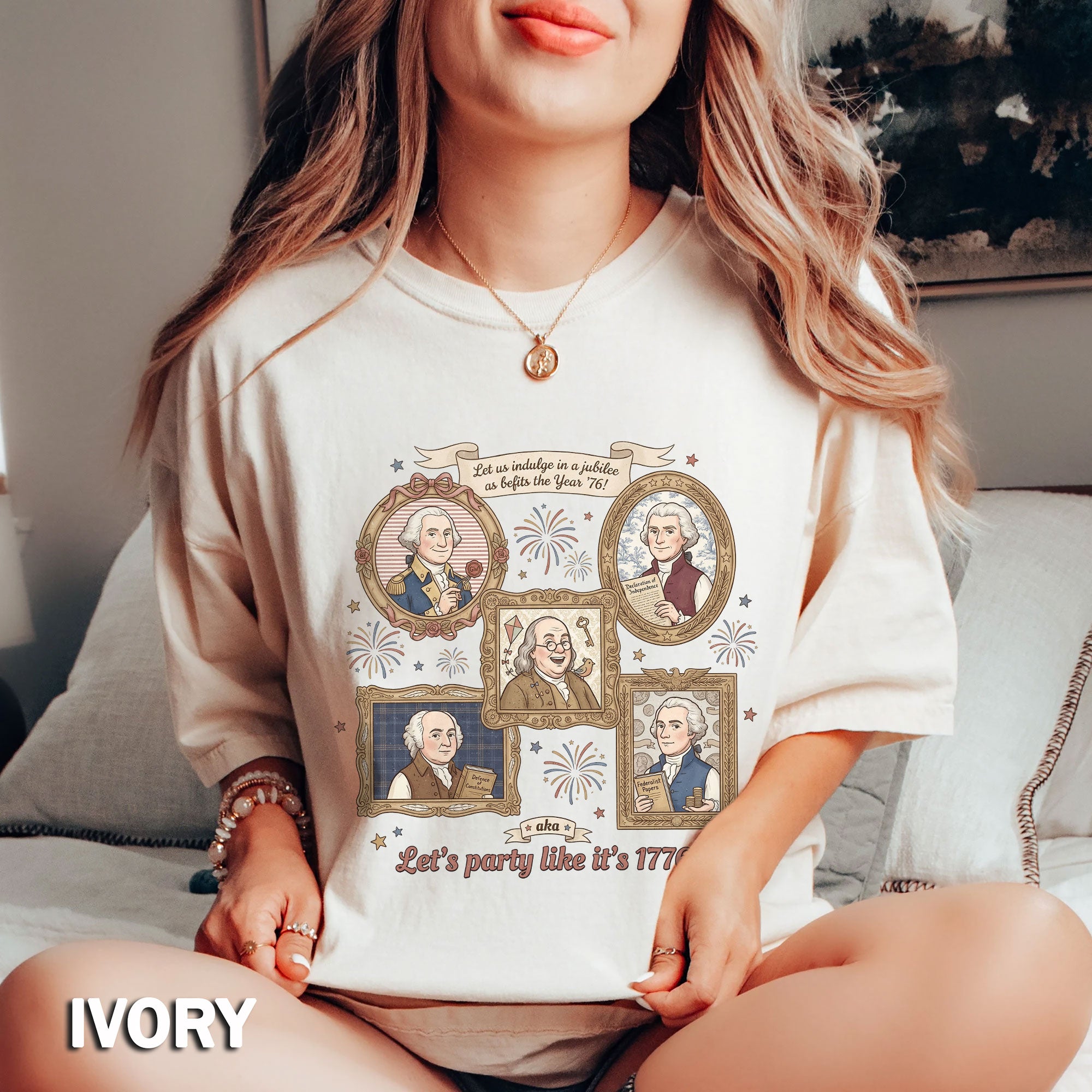 Funny Founding Fathers 1776 T-Shirt Vintage America Independence Patriotic Tee