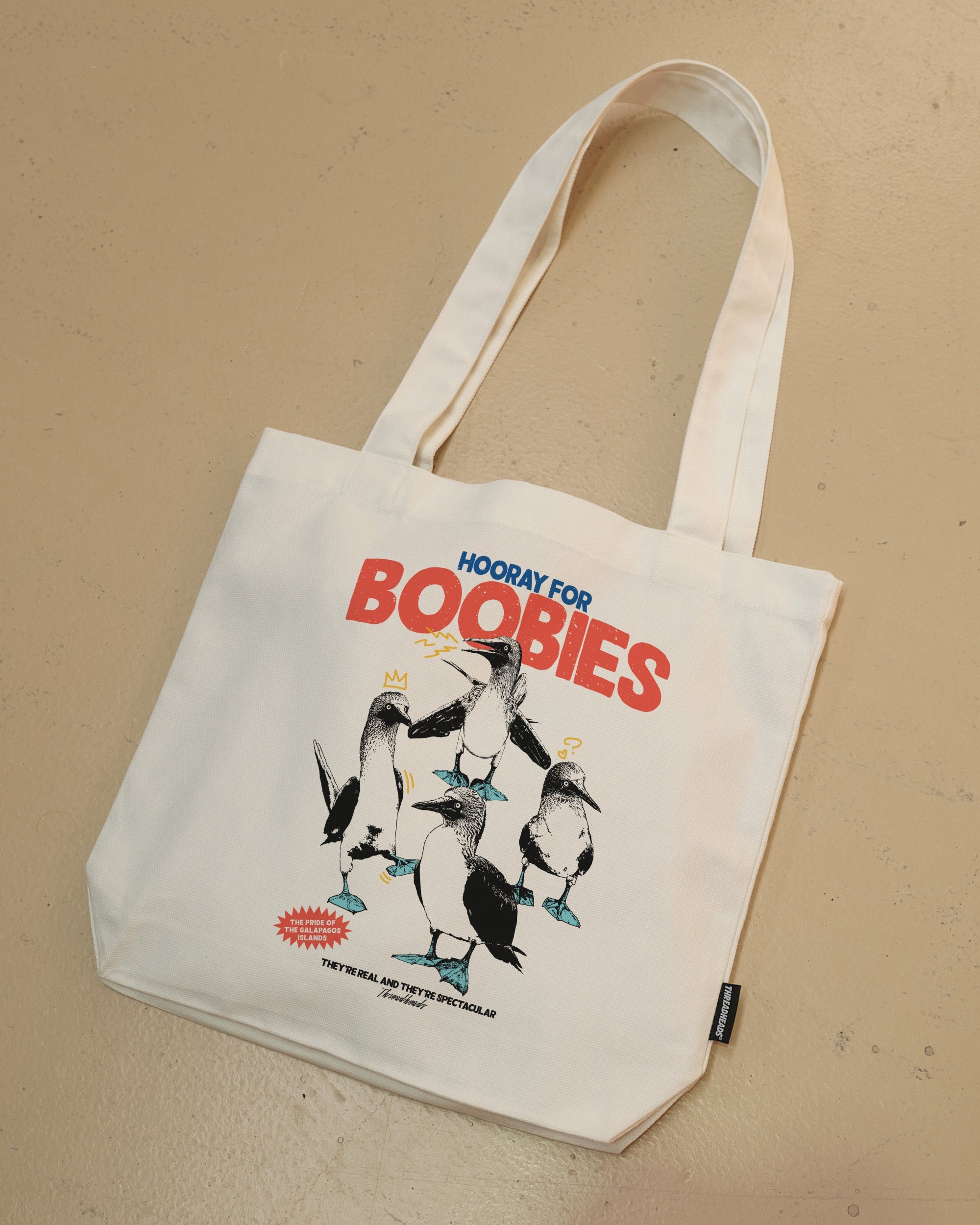 Hooray for Boobies Tote Bag - Premium 100% Cotton Canvas with Reinforced Straps