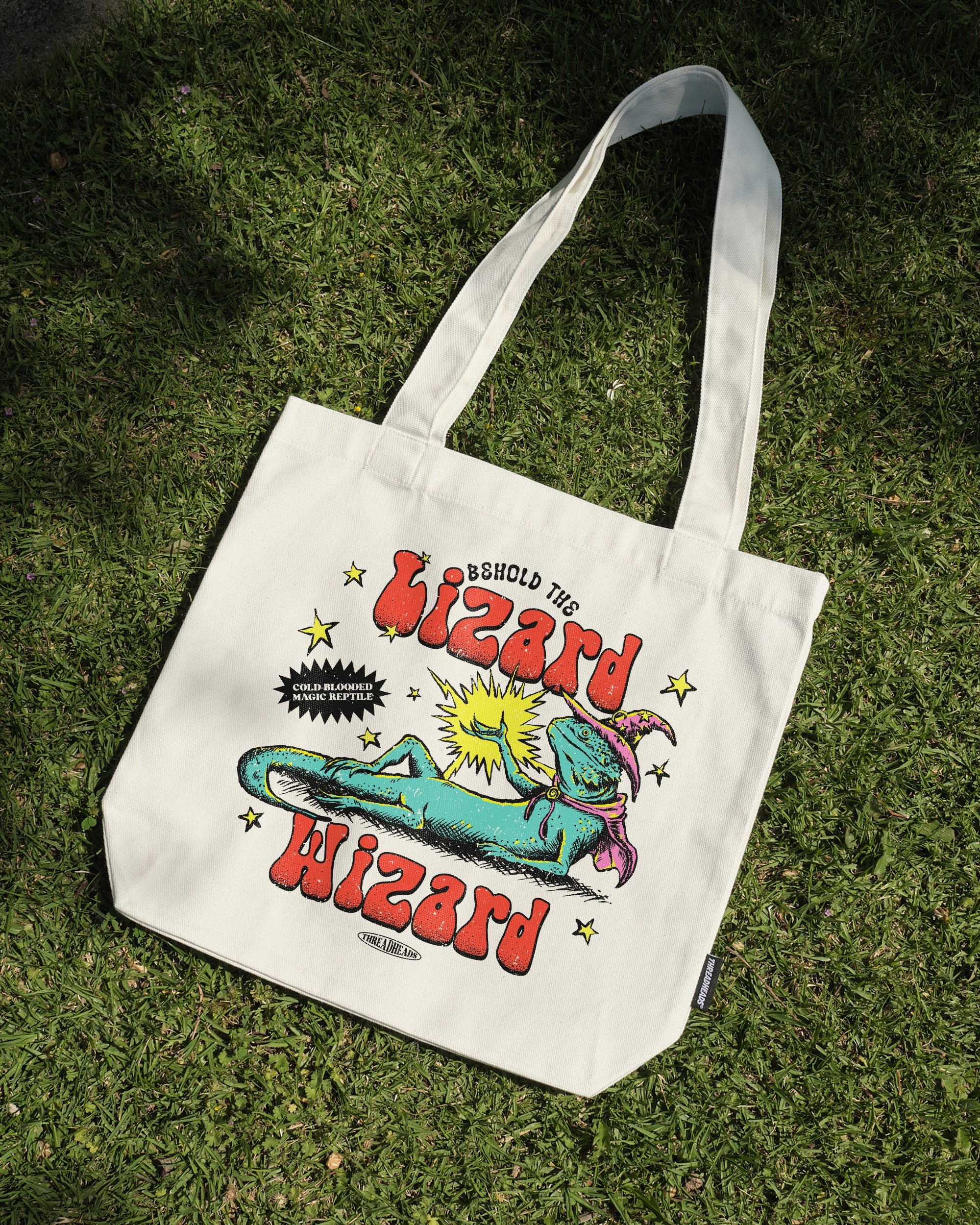 Lizard Wizard Tote Bag - Premium 100% Cotton Canvas with Reinforced Straps