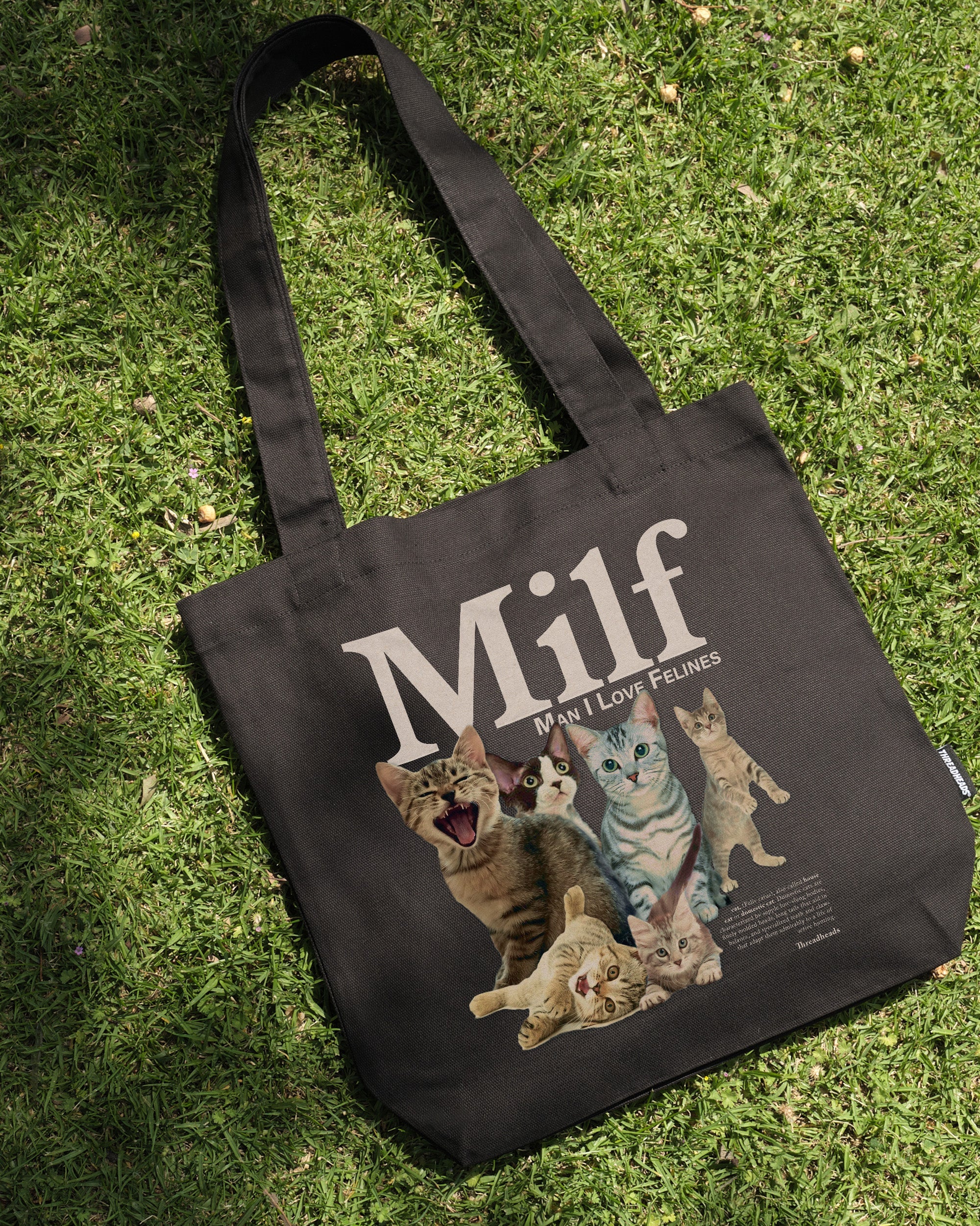 Man I Love Felines Tote Bag - 100% Cotton Canvas Premium Print Quality