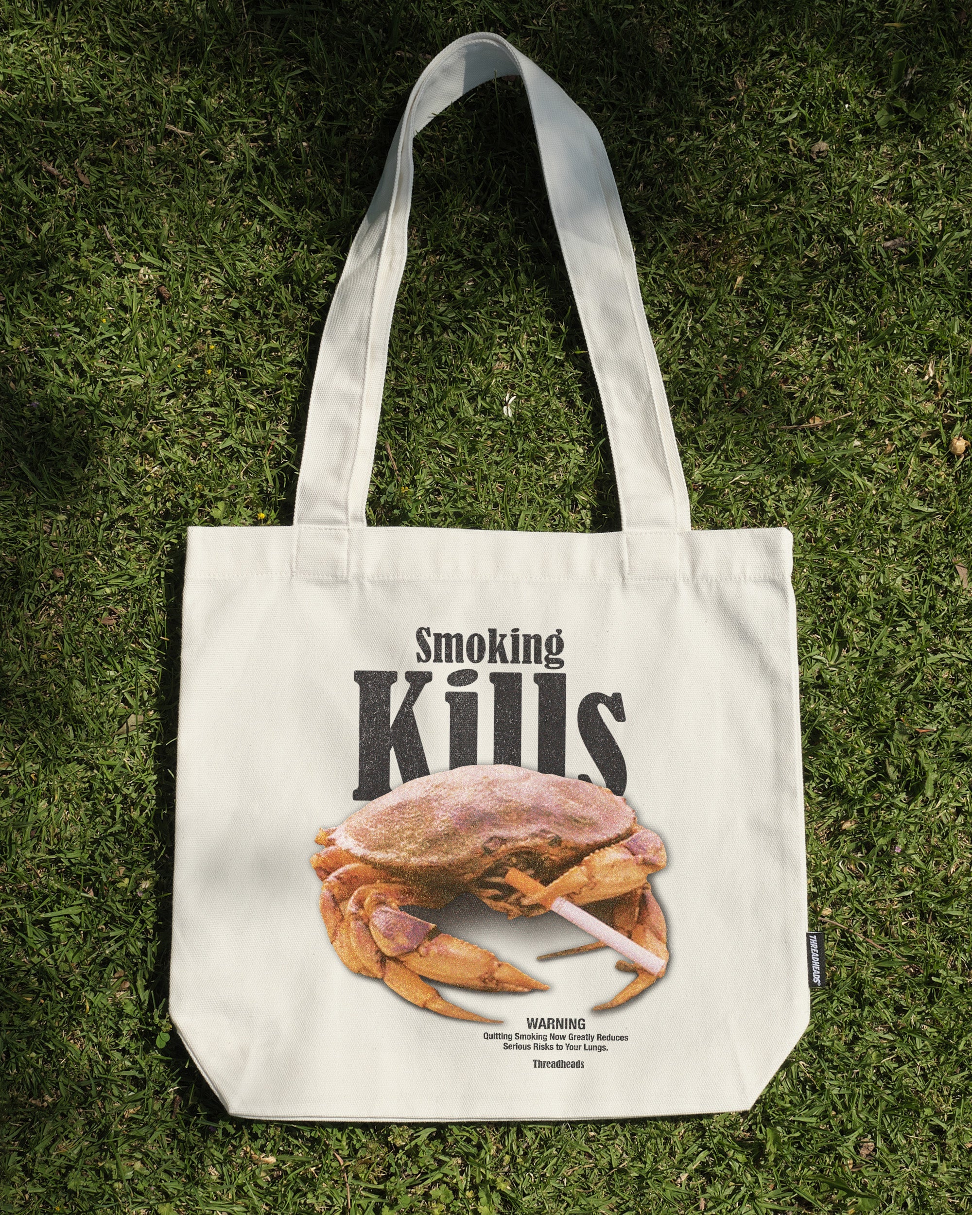 Smoking Kills Tote Bag - Premium 100% Cotton Canvas with Reinforced Straps
