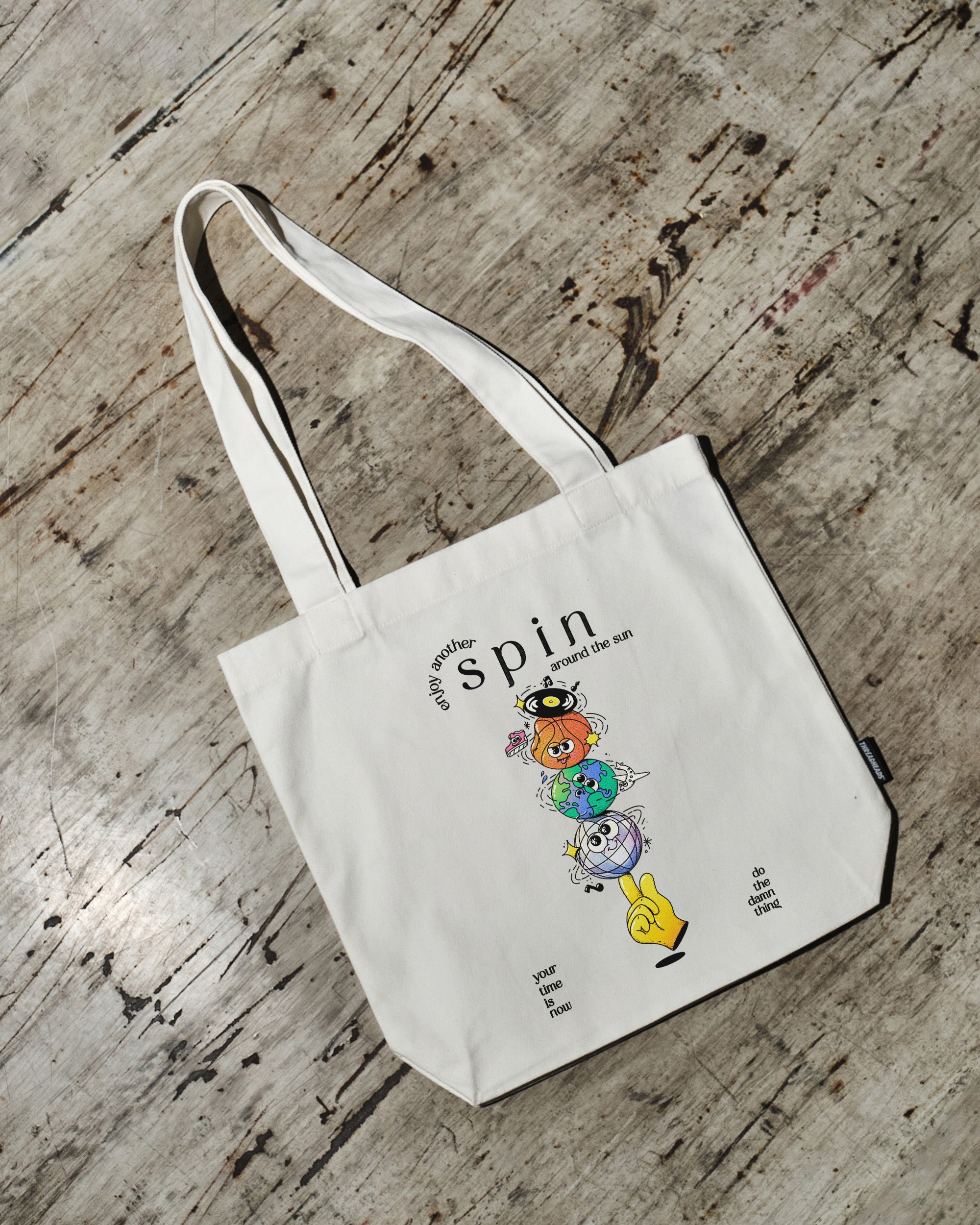 Spin Tote Bag - Premium 100% Cotton Canvas with Reinforced Straps