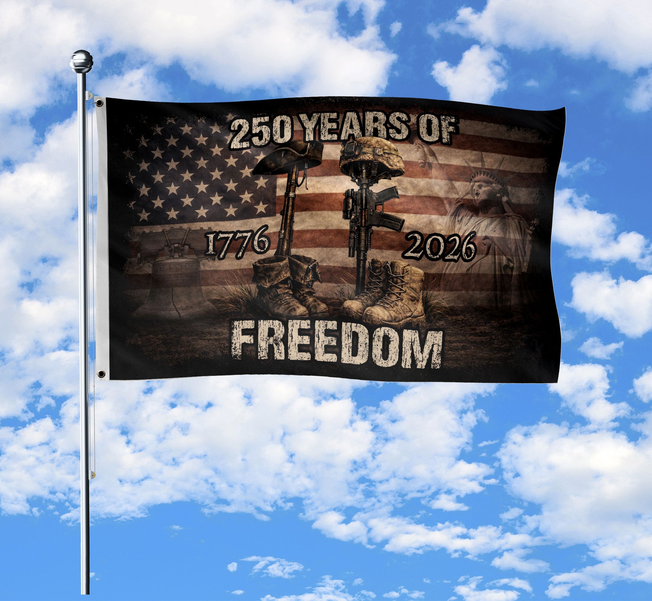 United States 250th Anniversary Flag 1776-2026 Eagle Patriotic Banner Polyester