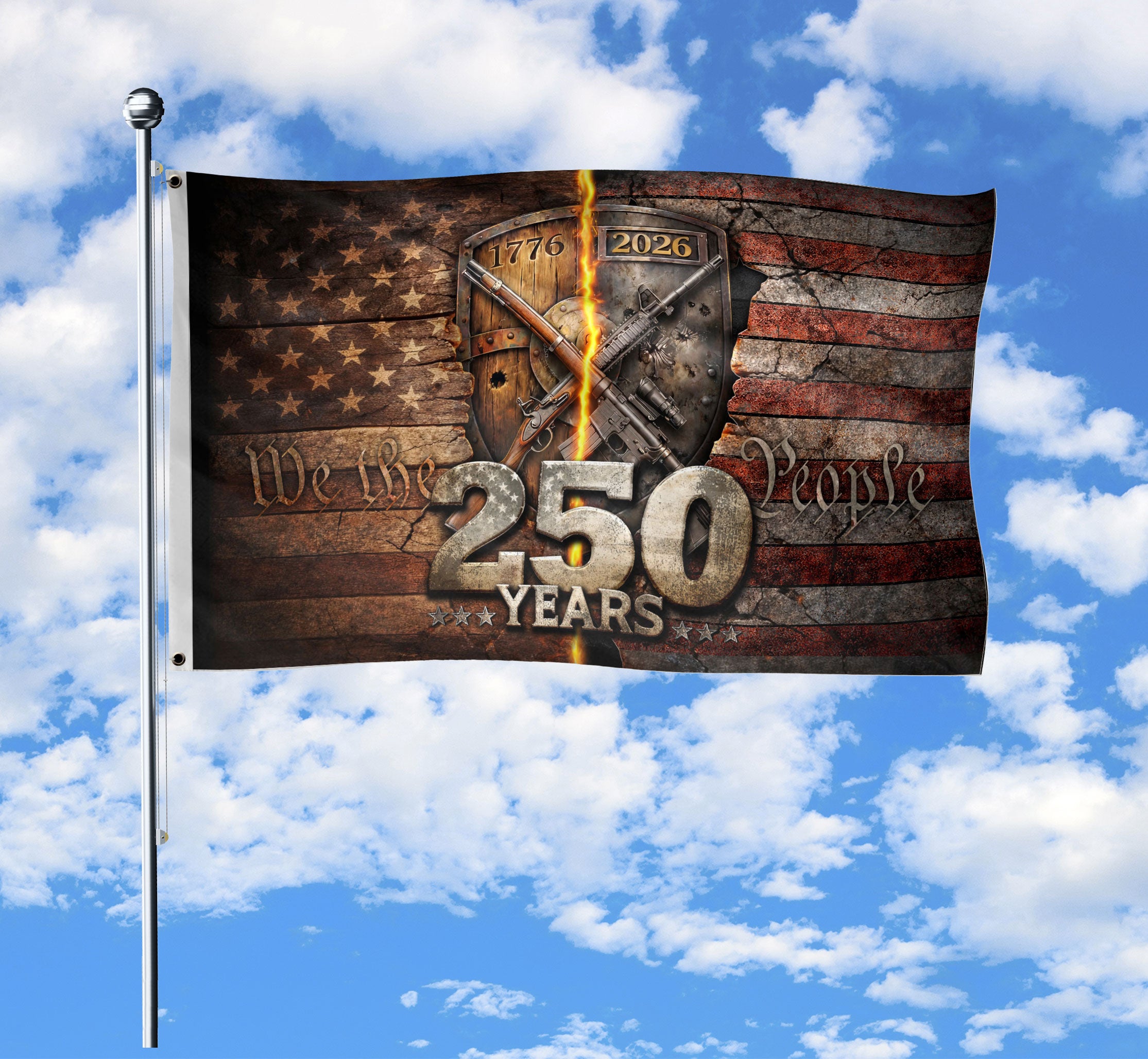 United States 250th Independence Anniversary Flag 1776-2026 Modern Patriotic Garden Flag