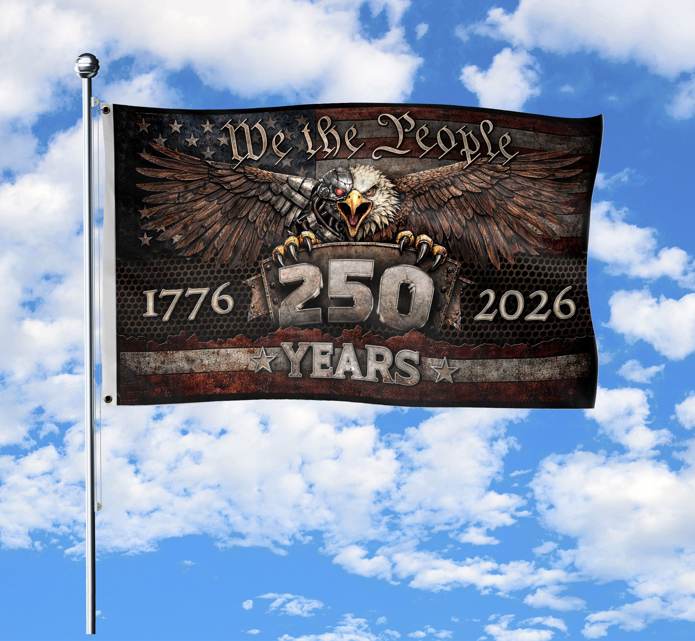 USA 250 Years Independence Flag 1776-2026 with American Eagle Patriotic Garden Flag