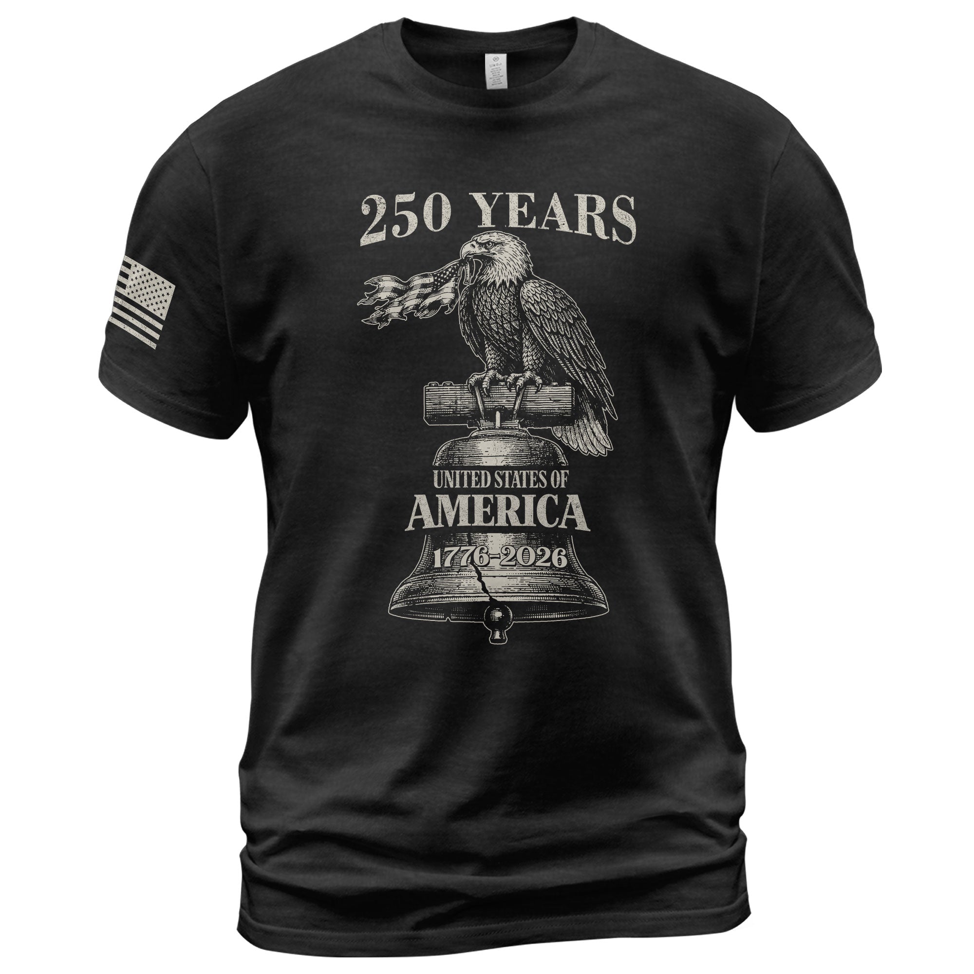 USA 250 Years Vintage T-Shirt 1776-2026 Patriotic Eagle Flag Liberty Bell Men's Tee