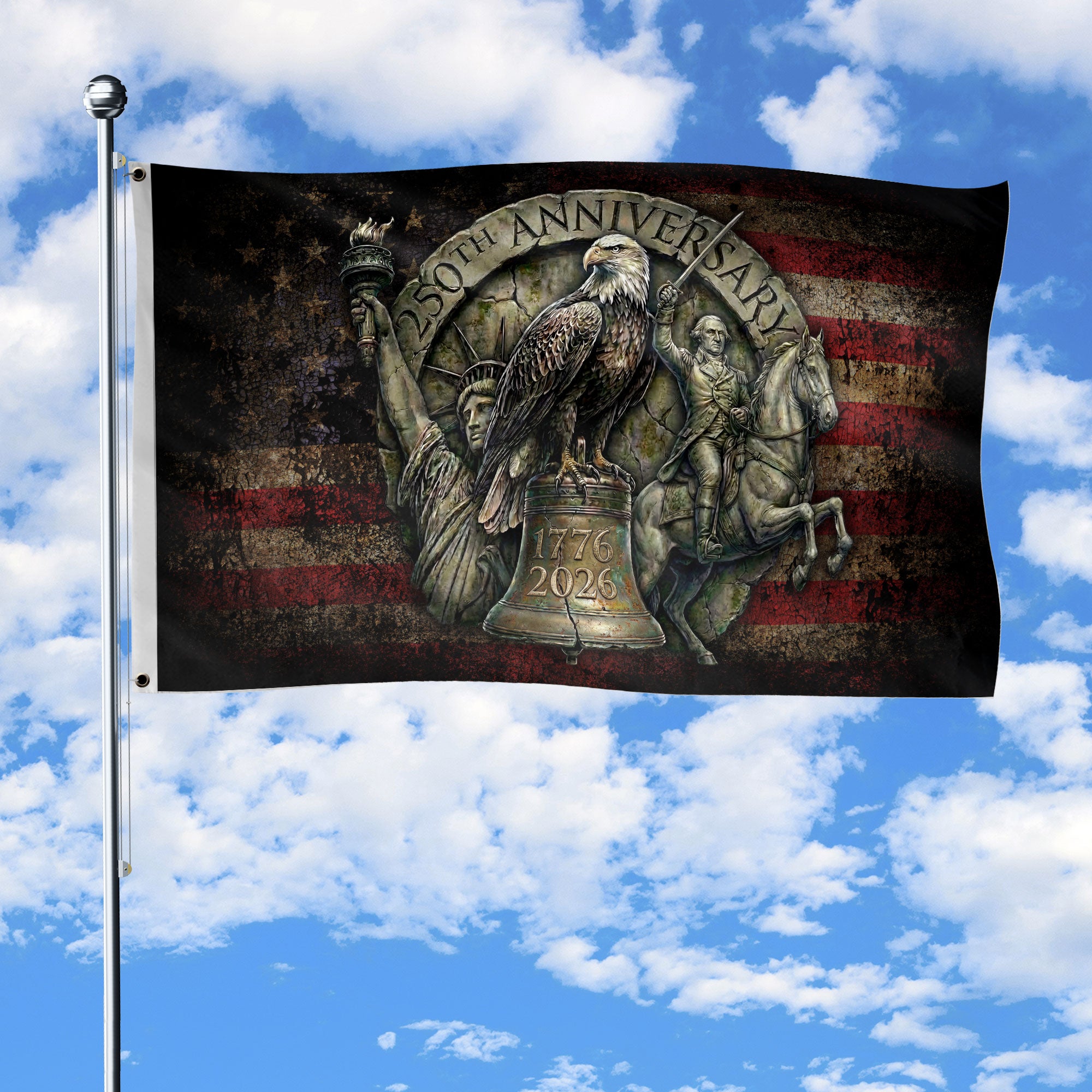 USA 250th Anniversary Eagle Flag 1776-2026 Patriotic American Heritage Design