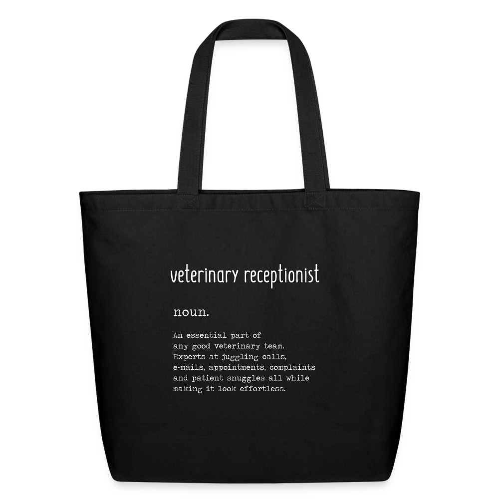 Vet Receptionist Definition Eco-Friendly Cotton Tote Bag - 10x15x20 Inch One Size