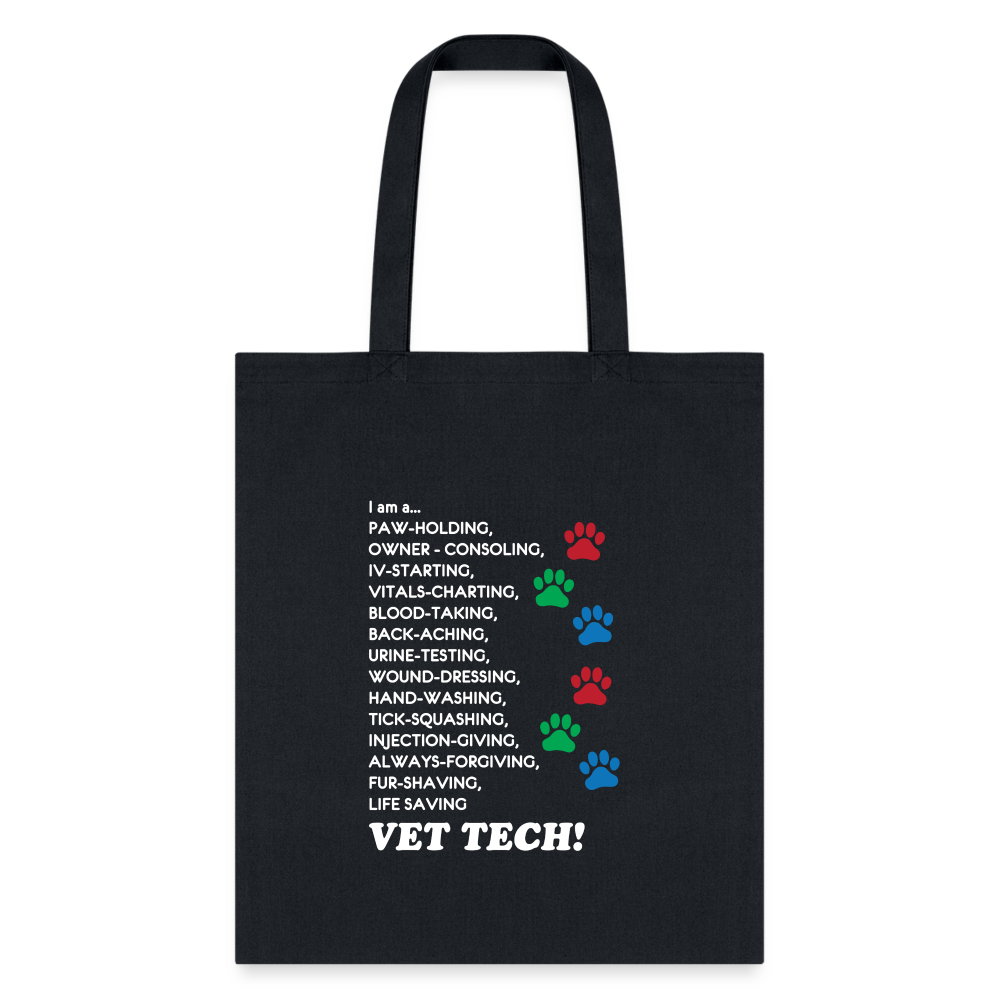 Vet Tech Tote Bag - I Am A Vet Tech Shoulder Bag for Veterinary Students and Vets