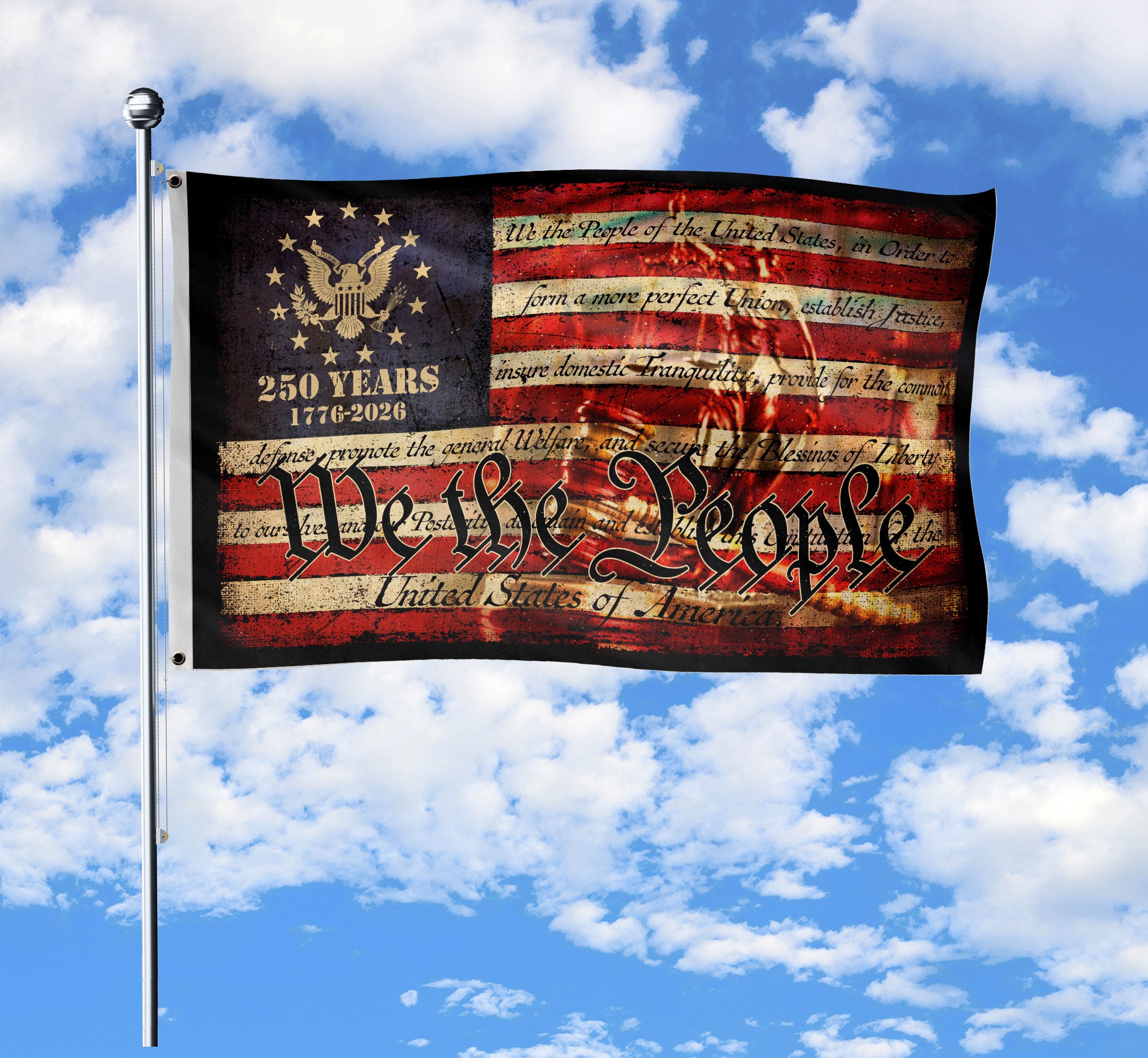 We The People Double-Sided House Flag Patriotic American Décor 1776-2026